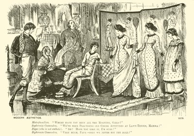 Moderne esthetiek (gravure) door George (after) Du Maurier