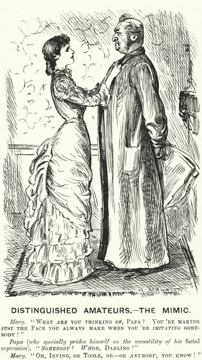Punch cartoon: Distinguished Amateurs - de Nabootser (gravure) door George (after) Du Maurier