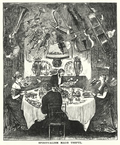 Punch cartoon: Spiritualisme nuttig gemaakt door George (after) Du Maurier