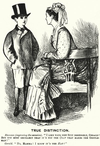 Punch cartoon: True Distinction (gravure) door George (after) Du Maurier