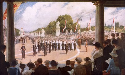 De vredesoptocht in Londen door George (after) Harcourt