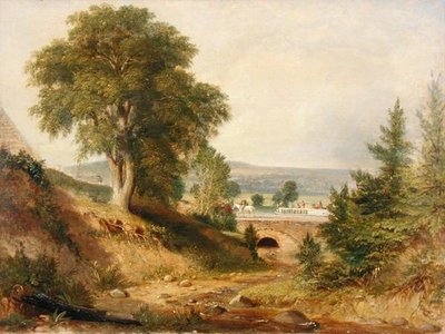 Kanaal Aquaduct Overstekende een Stroom, c.1840-49 door George (attr.) Harvey