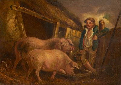 De prijswinnaars verzorgen door George (follower of) Morland