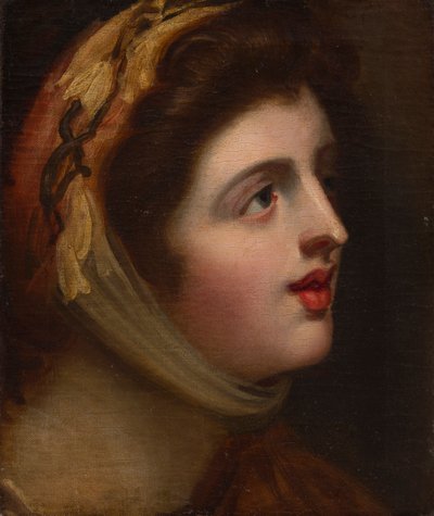 Emma Hamilton als Gevoeligheid door George (studio of) Romney