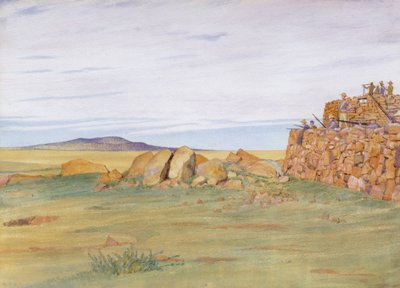Soldaten verdedigen Rhenoster Kop in de Boerenoorlog door George, 9th Earl of Carlisle Howard