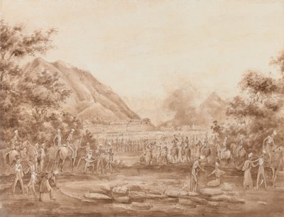 De grote bazaar in brand, Kabul door George Alfred Croly