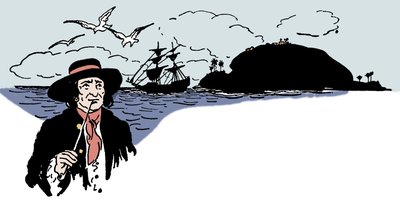 Voorstelling van Turtle Island in de Caribische Zee. Illustratie uit “The boys book of pirates” door George Albert Williams (1875-1932) 1913 door George Alfred Williams