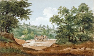 Uitzicht vanaf de opgravingen van Highgate Tunnel, Londen, 1812 door George Arnald