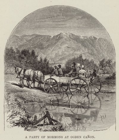 Een Groep Mormonen bij Ogden Canon door George Augustus Sala