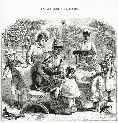 In Jackson Square, New Orleans, illustratie uit 