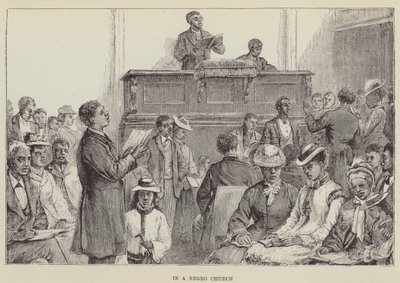 In een zwarte kerk (gravure) door George Augustus Sala