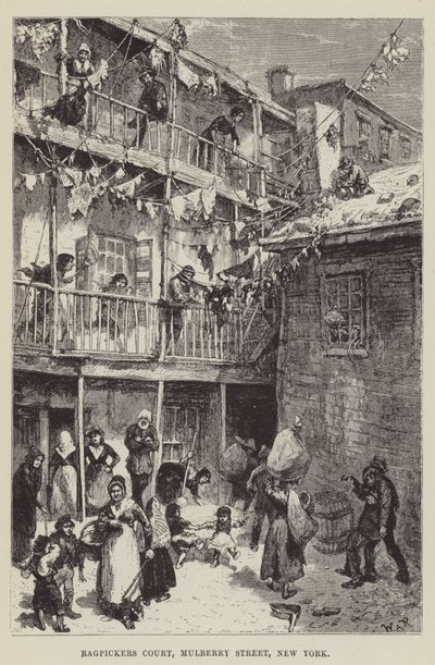 Voddenrapershof, Mulberry Street, New York door George Augustus Sala