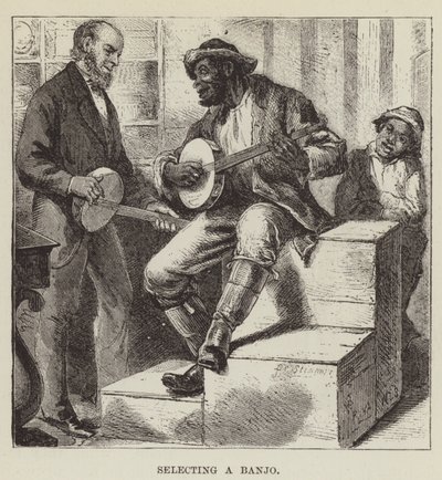 Een banjo selecteren door George Augustus Sala
