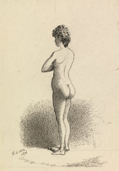 Staande naakte vrouw door George Augustus Sala