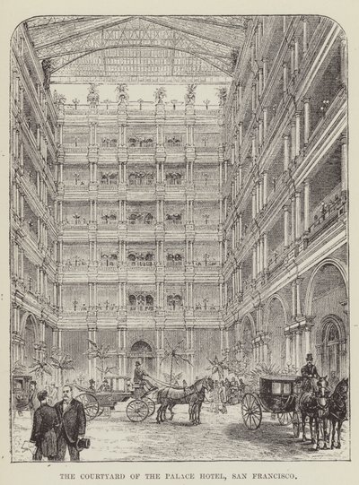 De binnenplaats van het Palace Hotel, San Francisco door George Augustus Sala