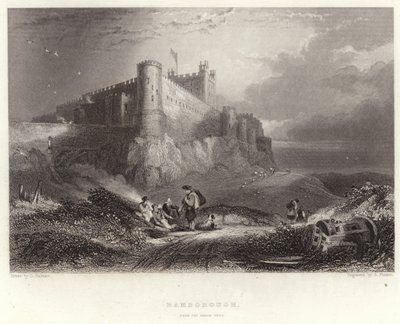 Bamborough, vanuit het Noordwesten door George Balmer