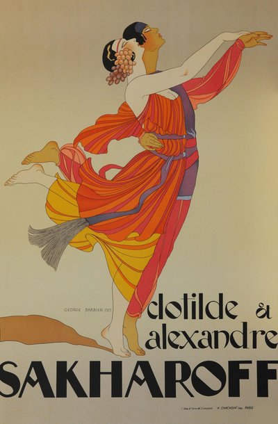 Clotilde en Alexandre Sakharoff door George Barbier