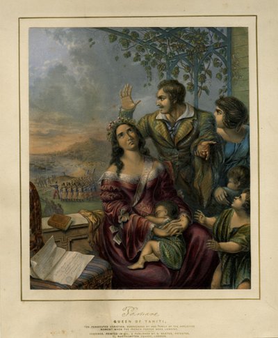 Pomare, koningin van Tahiti, de vervolgde christen, door George Baxter, 1845, British Museum door George Baxter