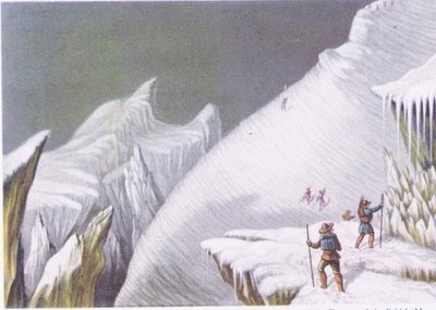 Stadia in de beklimming van de Mont Blanc, uit British Adventure gepubliceerd door Collins, 1947 door George Baxter