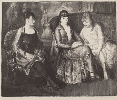 Elsie, Emma en Marjorie, tweede steen door George Bellows