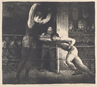 Willard in trainingskwartieren door George Bellows