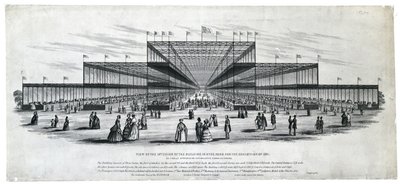 Zicht op het interieur van het gebouw in Hyde Park voor de tentoonstelling van 1851. Zoals uiteindelijk goedgekeurd door de commissarissen van Hare Majesteit door George Berger