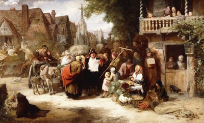 Marktdag, de aankomst van het hippodroom door George Bernard O