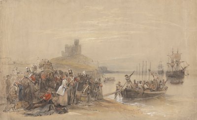 Kustscène met Troepen die Inschepen door George Bryant Campion