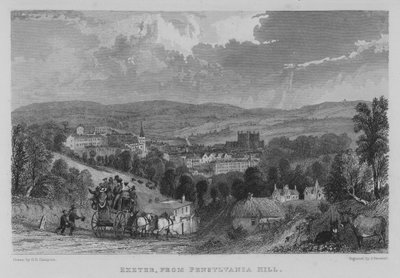Exeter, vanaf Pensylvania Hill door George Bryant Campion