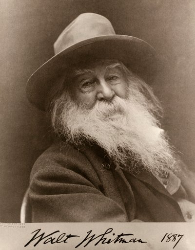 Portret van Walt Whitman in 1887 door George C. Cox