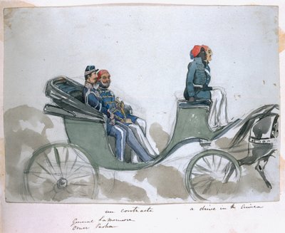 Een contrast: Generaal La Marmora en Omar Pasha, een rit in de Krim, uit een album van schilderijen en schetsen bekend als 