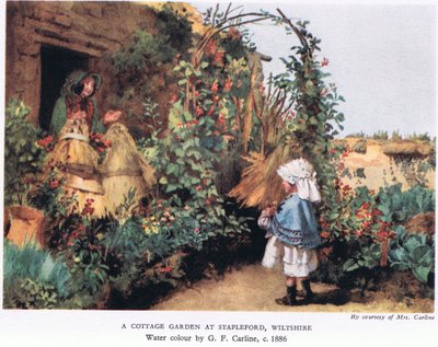 Een cottage-tuin in Stapleford, Wiltshire door George Carline