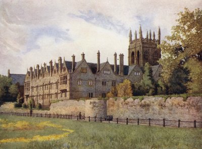 Oxford: Merton College vanaf de Velden door George Carline