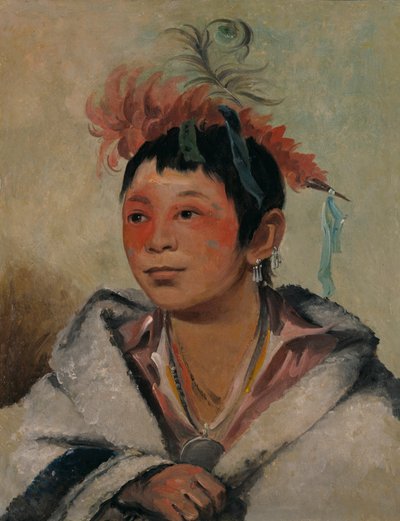 Aú-nah-kwet-to-hau-páy-o, Een jongen die in de wolken zit door George Catlin