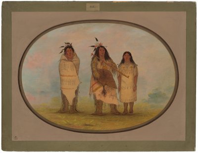 Een Cheyenne Hoofdman, Zijn Vrouw en een Medicijnman door George Catlin