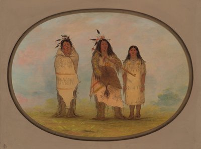 Een Cheyenne-hoofdman, zijn vrouw en een medicijnman, 1861-1869 door George Catlin