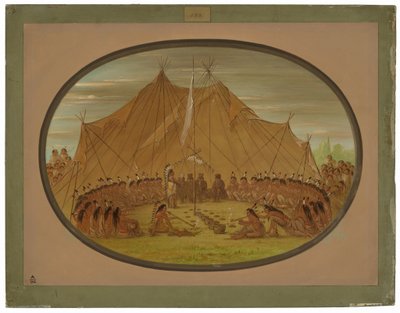 Een Hondenviering - Sioux door George Catlin