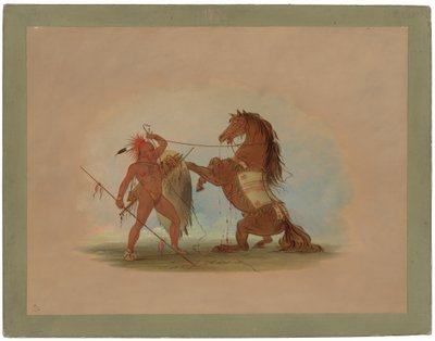 Een Pawnee Krijger die Zijn Favoriete Paard Opoffert door George Catlin