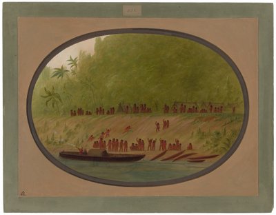 Een klein Orejona-dorp door George Catlin