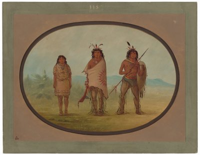 Een Yuma-hoofdman, zijn dochter en een krijger door George Catlin