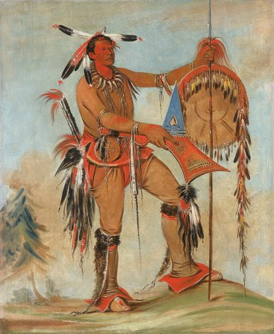 Ah-móu-a, de walvis, een van de belangrijkste dapperen van Kee-o-kúk door George Catlin