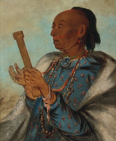 Ah-tón-we-tuck, Kalkoenhaan, Herhaalt Zijn Gebed, 1830 door George Catlin