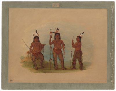 Alaeutische Hoofdman en Twee Krijgers door George Catlin