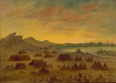 Een Apachee Dorp, 1855-1869 door George Catlin