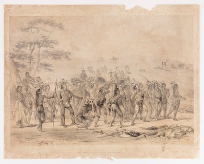 Boogschieten van de Mandans-- nr. 24 door George Catlin