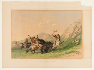 De grizzlybeer aanvallen - nr. 19 door George Catlin
