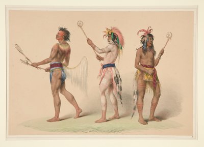 Balspelers, pl. 21 uit de North American Indian Portfolio door George Catlin