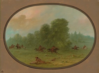 Slag tussen de Jiccarilla Apachees en Camanchees, 1861-1869 door George Catlin