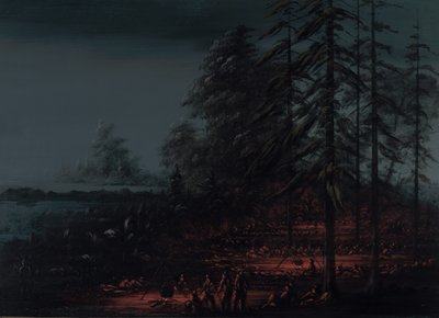 Bivak van een Sioux Oorlogspartij, 1861-1869 door George Catlin