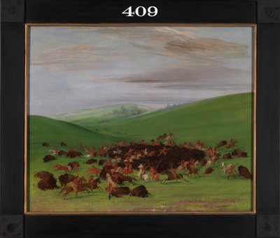 Buffeljacht, een Omringing door de Hidatsa, 1832-1833 door George Catlin